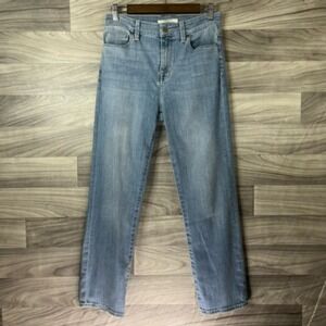 Fidelity Womens Cher Slim Straight Leg Jeans Blue Light Wash High Rise Denim 27